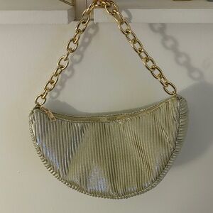 Jessica McClintock Gold Metallic Shoulder Bag